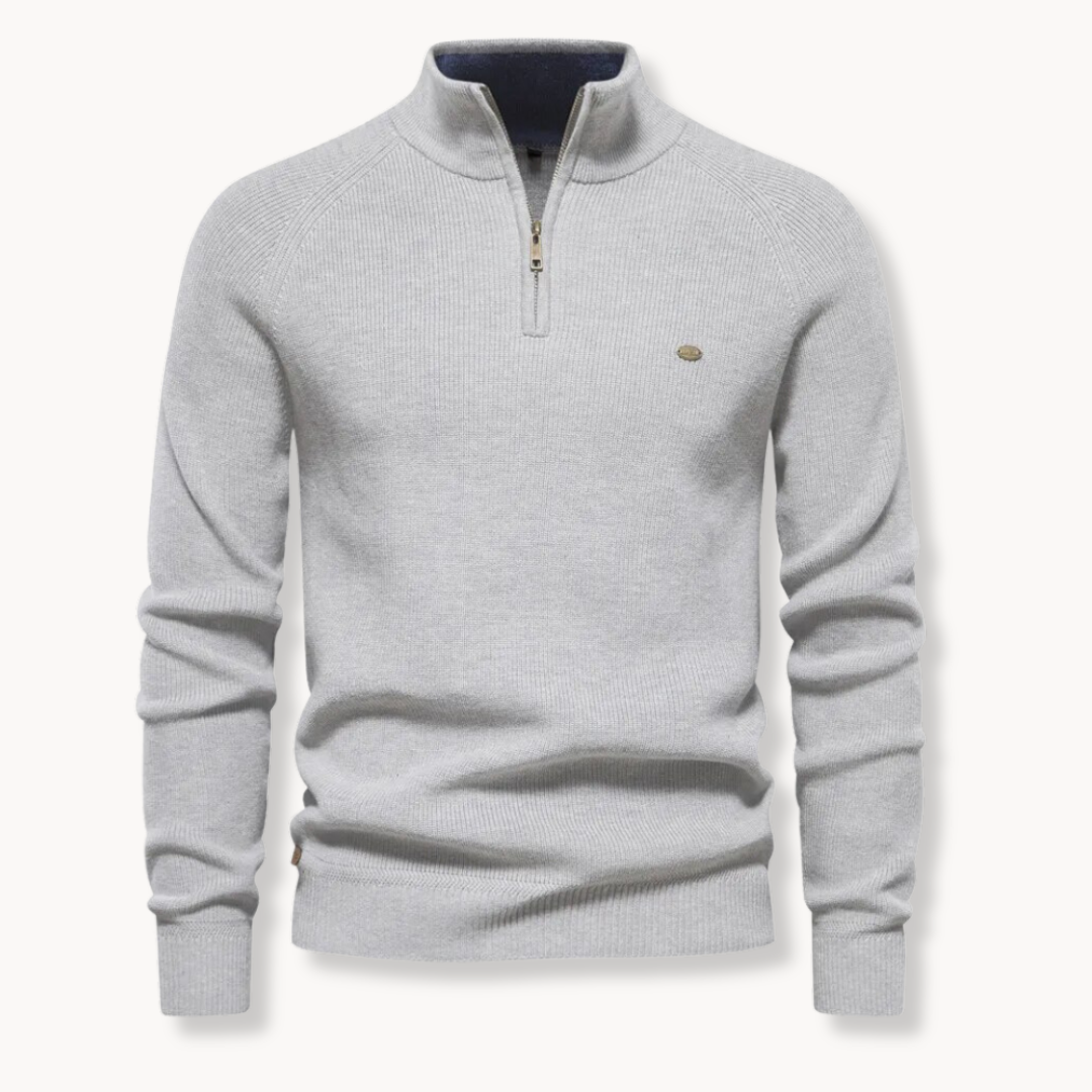 Slim Fit Half-Zip Sweater | Men's Knitted Jumper 4