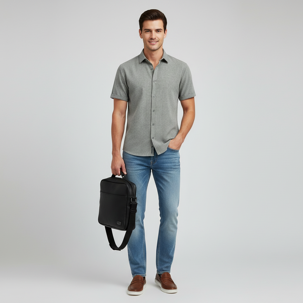 Men's Casual Summer Shirt | Lightweight Short Sleeve Blouse