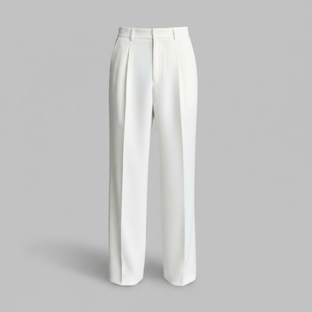 Men's Straight Fit Pleated Pants | Formal Wear Trousers