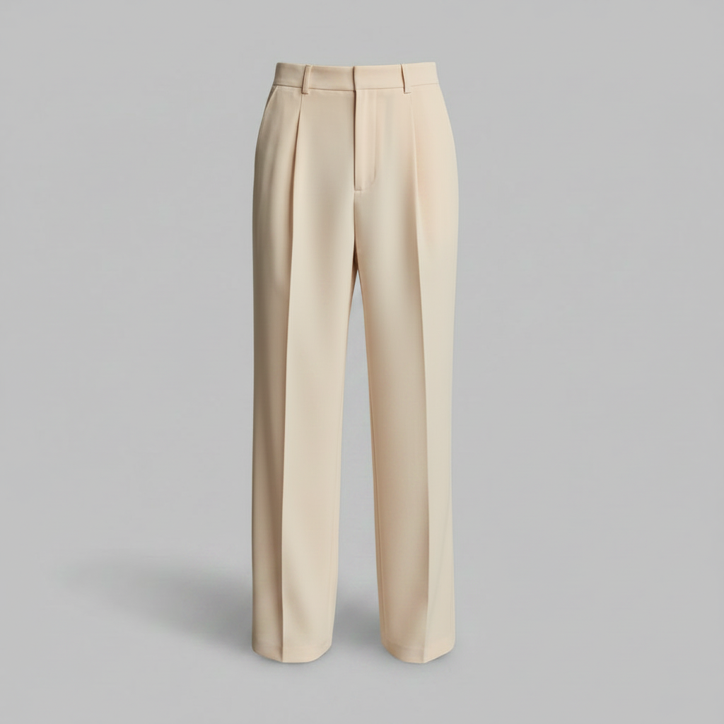 Men's Straight Fit Pleated Pants | Formal Wear Trousers
