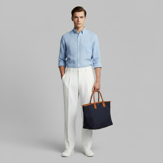 Men's Straight Fit Pleated Pants | Formal Wear Trousers
