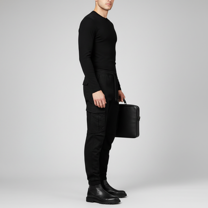 Men's Tactical Cargo Pants | Black Cargo Trousers for Outdoor Wear