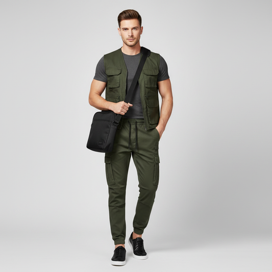 Men's Tactical Cargo Pants | Black Cargo Trousers for Outdoor Wear