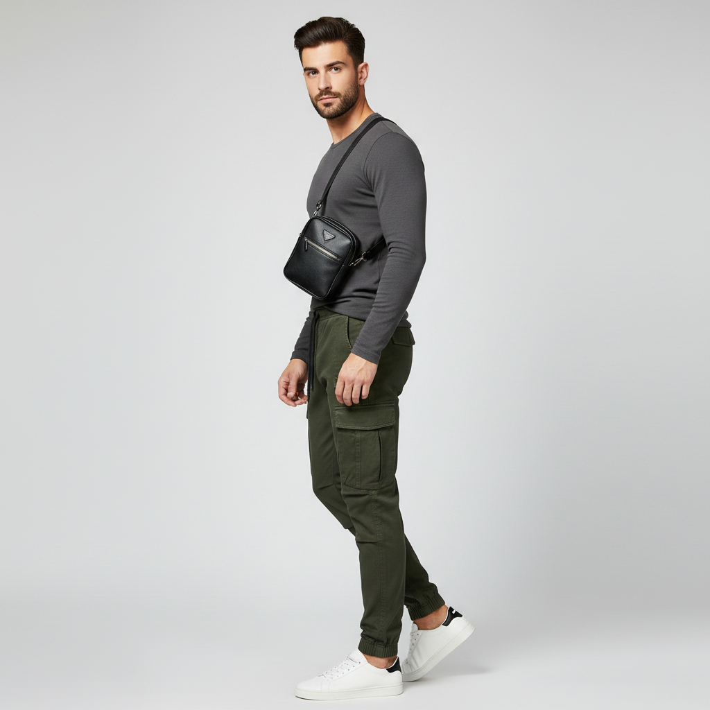 Men's Tactical Cargo Pants | Black Cargo Trousers for Outdoor Wear