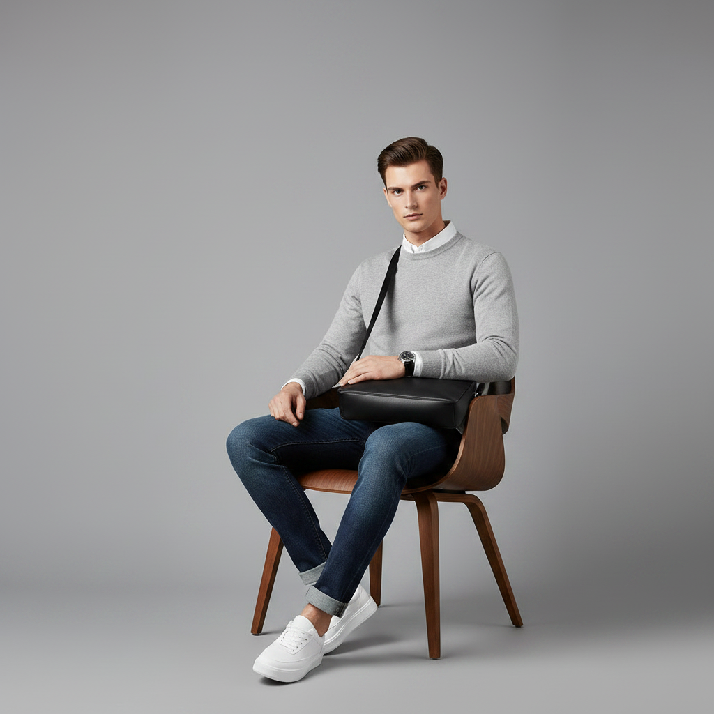 Men's White Platform Sneakers | Modern Casual Footwear