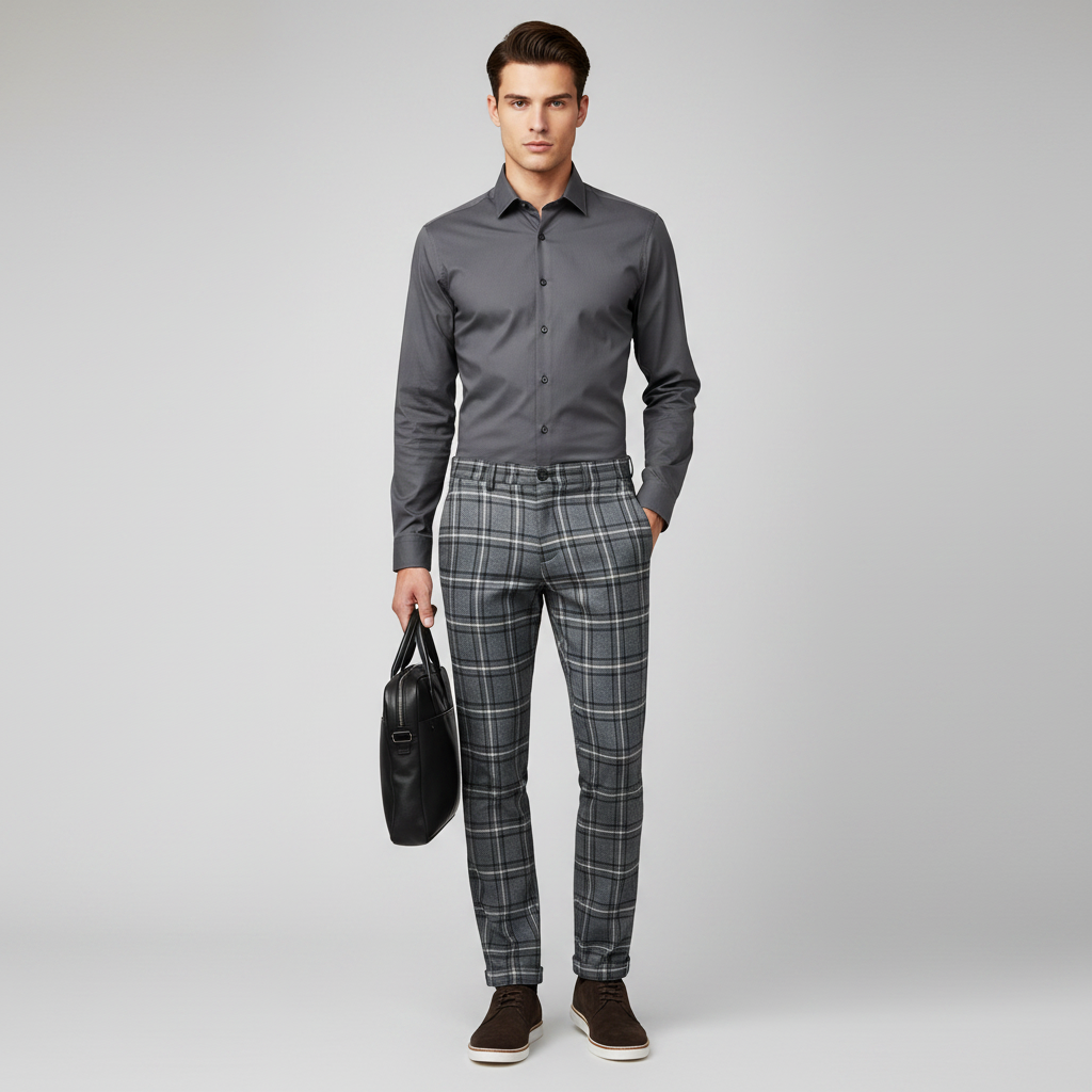 Sasha Checked Chino Pants | Men's Casual Pants
