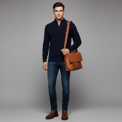 Slim Fit Half-Zip Sweater | Men's Knitted Jumper