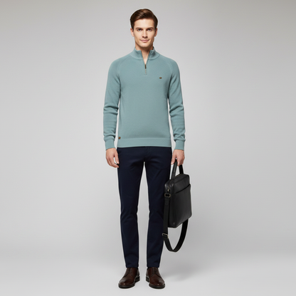 Slim Fit Half-Zip Sweater | Men's Knitted Jumper