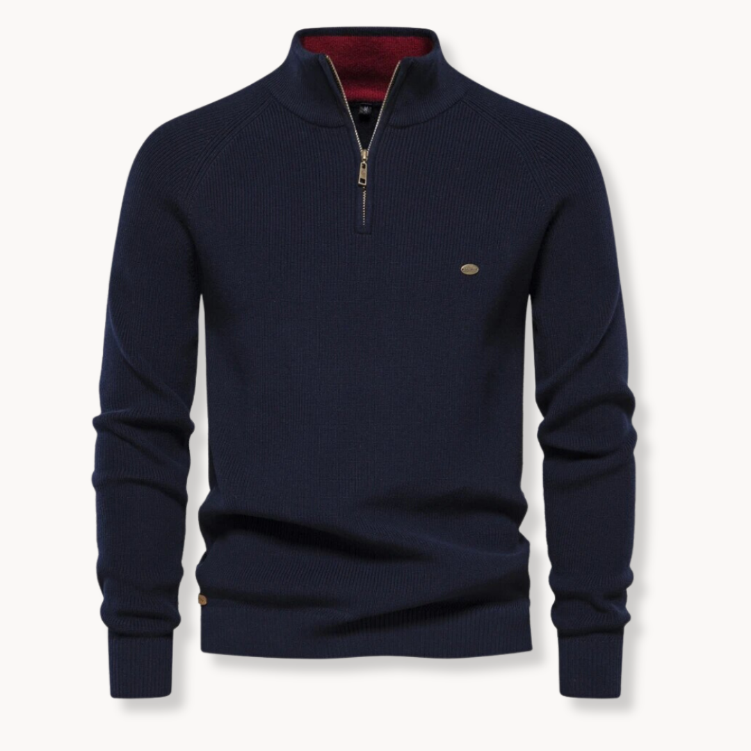 Slim Fit Half-Zip Sweater | Men's Knitted Jumper 0