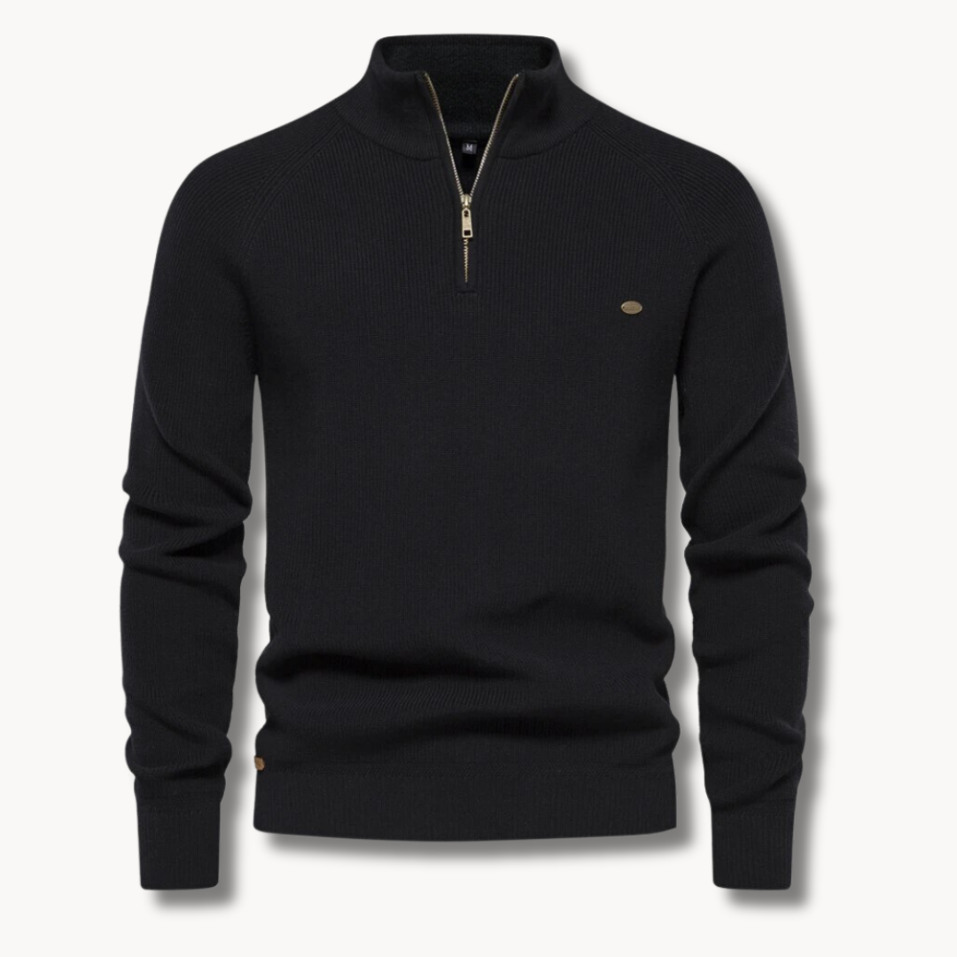 Slim Fit Half-Zip Sweater | Men's Knitted Jumper 1