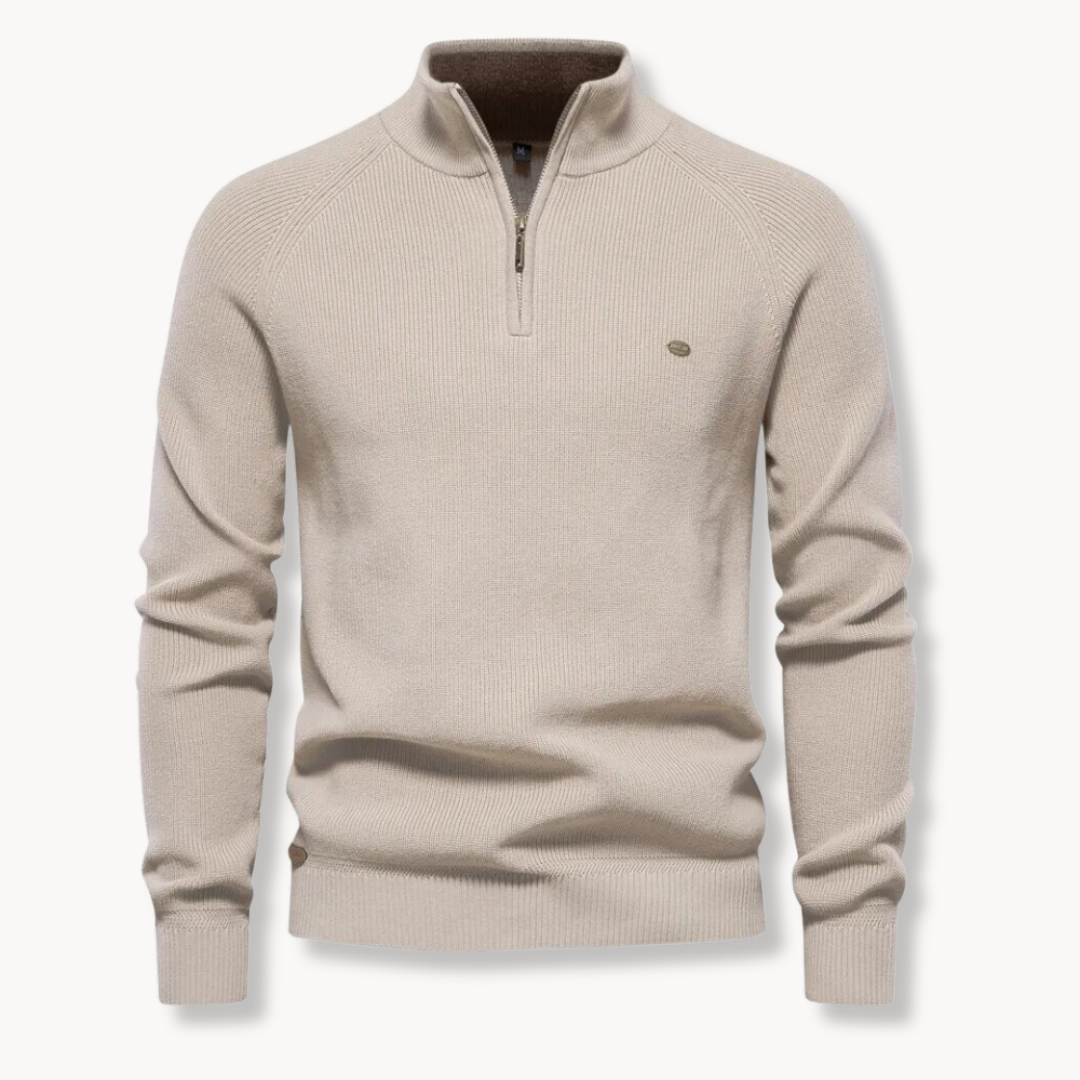 Slim Fit Half-Zip Sweater | Men's Knitted Jumper 2