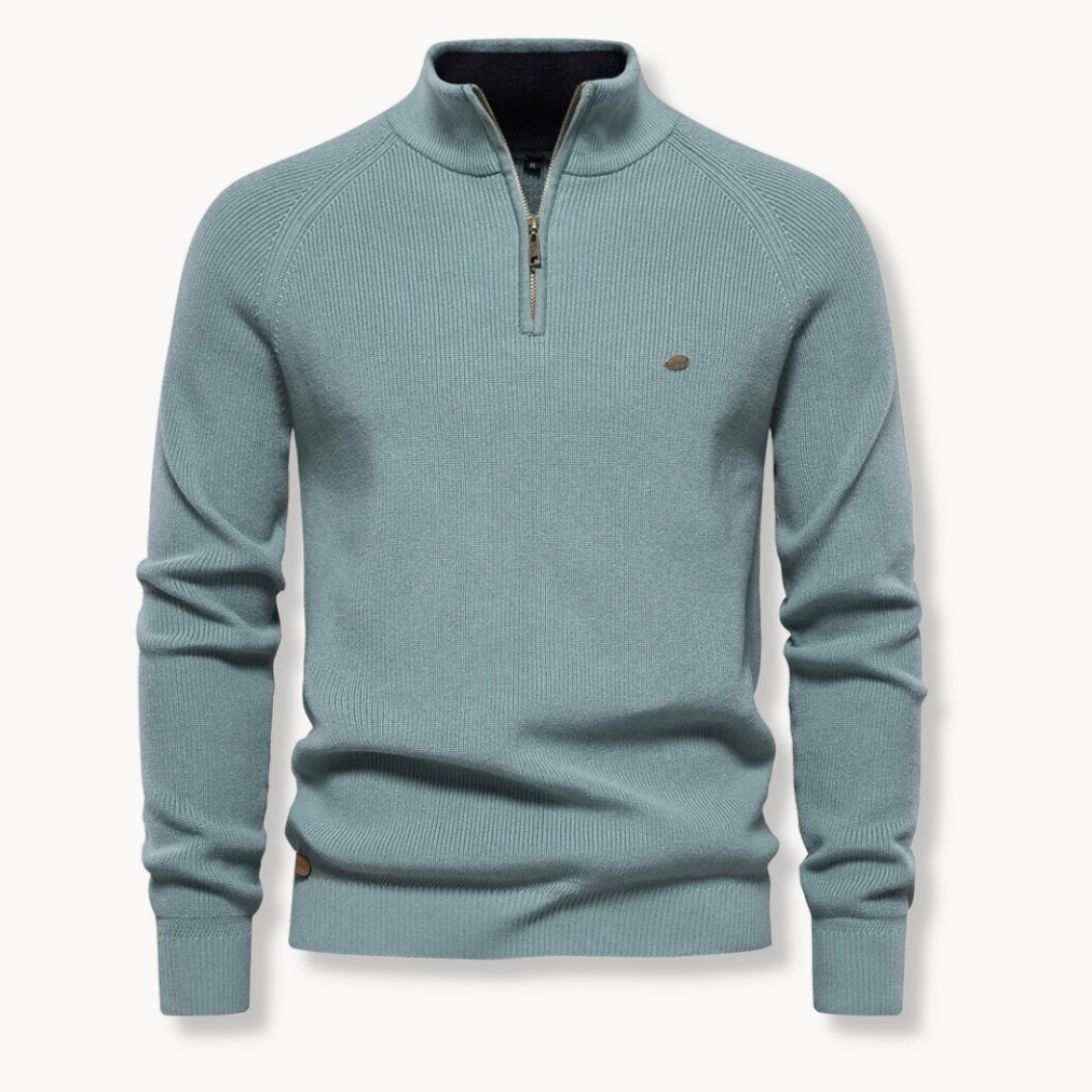 Slim Fit Half-Zip Sweater | Men's Knitted Jumper 3